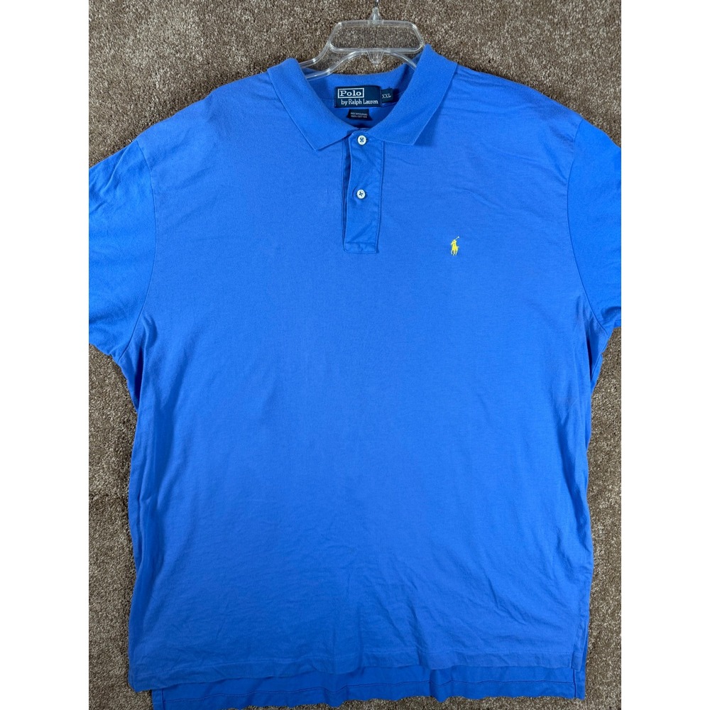 Polo Ralph Lauren Men's Royal Blue Short Sleeve Polo‎ Shirt XXL Embroidered Pony - Picture 2 of 10